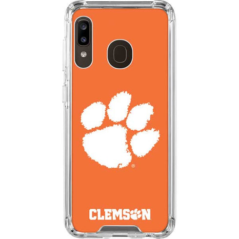 Clemson University Tiger Print Galaxy A30 Clear Case