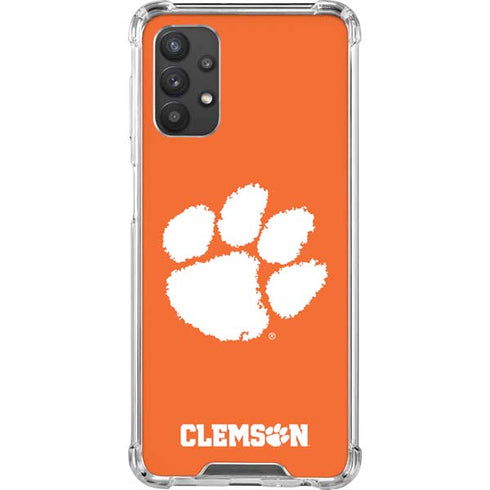 Clemson University Tiger Print Galaxy A32 5G Clear Case