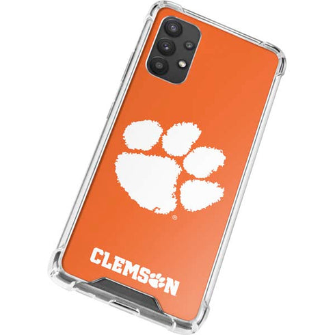 Clemson University Tiger Print Galaxy A32 5G Clear Case