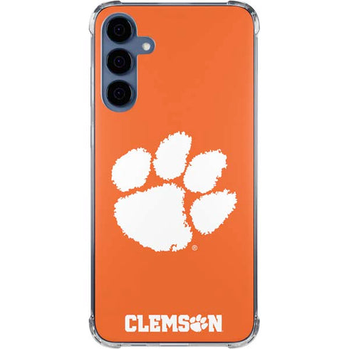 Clemson University Tiger Print Galaxy A35 5G Clear Case