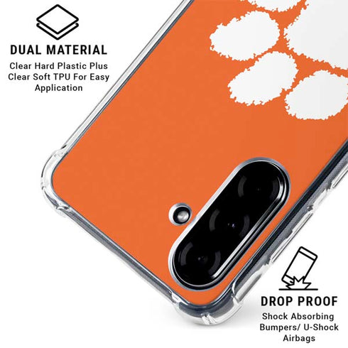 Clemson University Tiger Print Galaxy A36 5G Clear Case