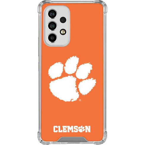 Clemson University Tiger Print Galaxy A53 5G Clear Case