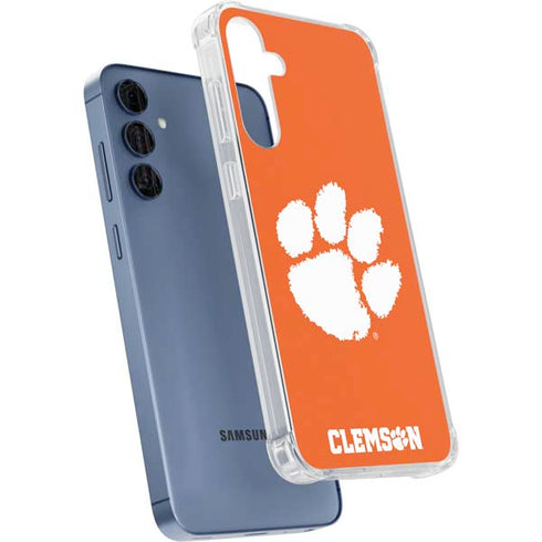 Clemson University Tiger Print Galaxy A55 5G Clear Case