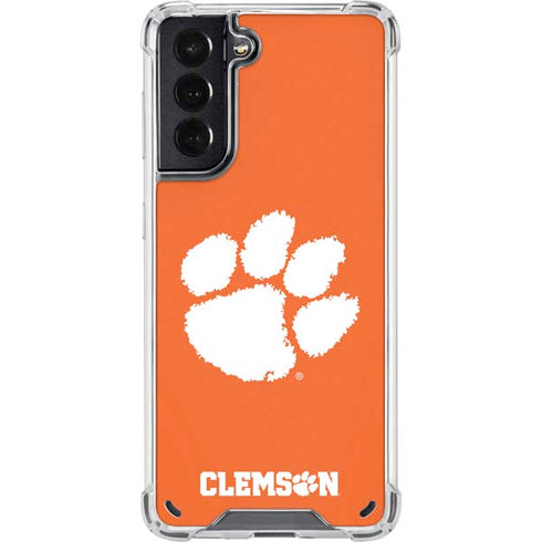 Clemson University Tiger Print Galaxy S21 5G Clear Case
