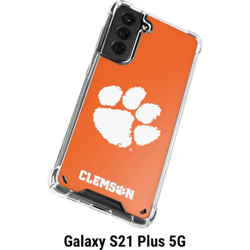Clemson University Tiger Print Galaxy S21 Plus 5G Clear Case