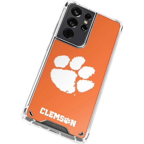 Clemson University Tiger Print Galaxy S21 Ultra 5G Clear Case