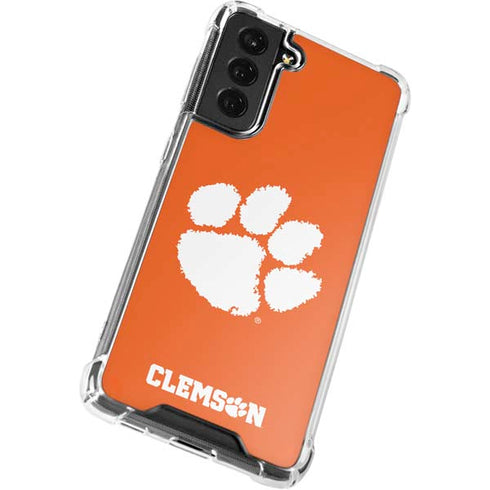 Clemson University Tiger Print Galaxy S22 Plus Clear Case