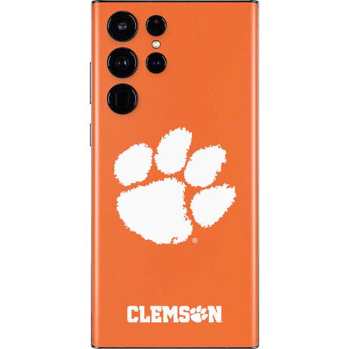 Clemson University Tiger Print Galaxy S22 Ultra Skin
