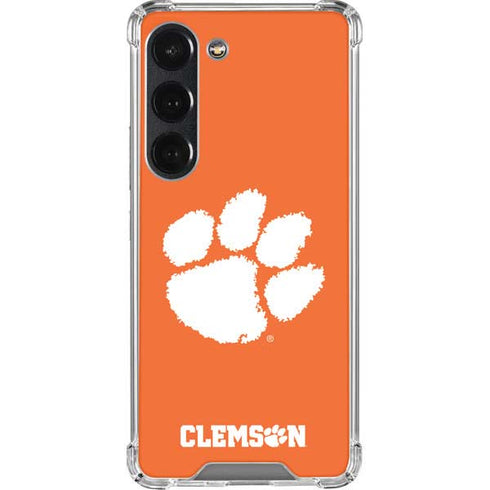 Clemson University Tiger Print Galaxy S23 Clear Case