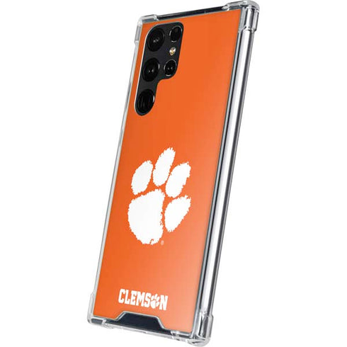 Clemson University Tiger Print Galaxy S23 Ultra Clear Case