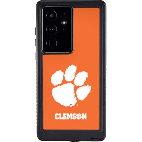 Clemson University Tiger Print Galaxy S24 Ultra Waterproof Case