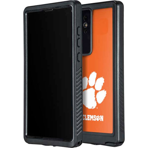 Clemson University Tiger Print Galaxy S24 Ultra Waterproof Case