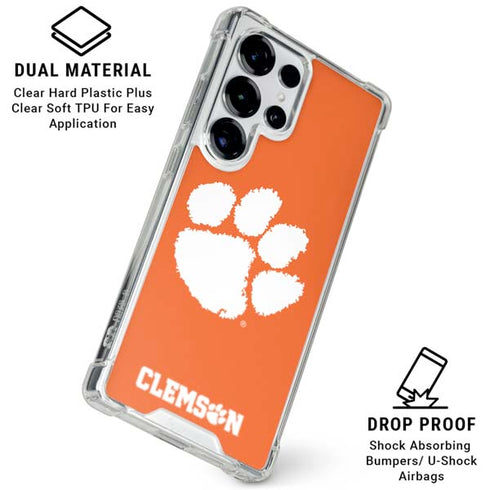 Clemson University Tiger Print Galaxy S25 Ultra Clear Case