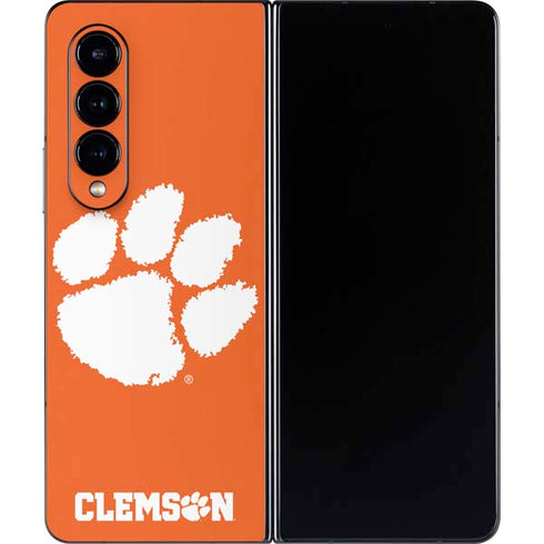 Clemson University Tiger Print Galaxy Z Fold4 5G Skin