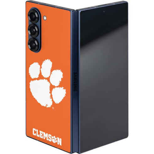 Clemson University Tiger Print Galaxy Z Fold6 Skin
