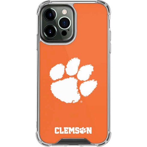 Clemson University Tiger Print iPhone 14 Pro Max Clear Case