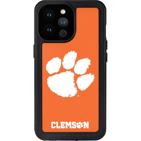 Clemson University Tiger Print iPhone 14 Pro Max Waterproof Case
