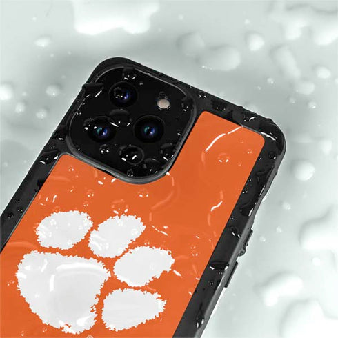 Clemson University Tiger Print iPhone 14 Pro Max Waterproof Case