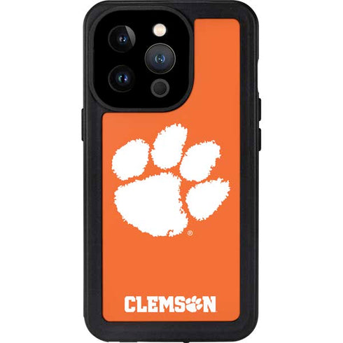 Clemson University Tiger Print iPhone 14 Pro Waterproof Case