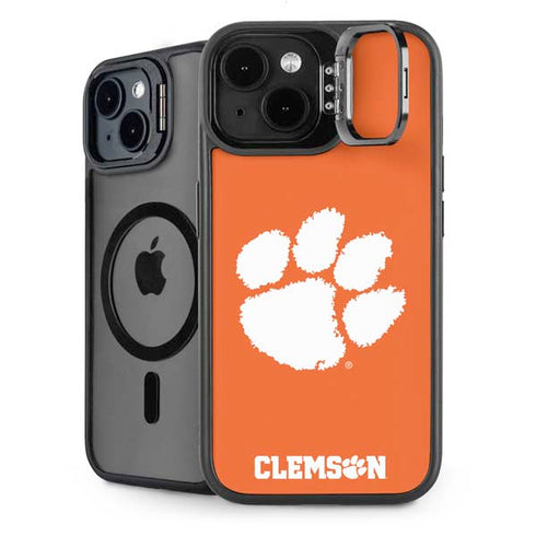Clemson University Tiger Print iPhone 15 Plus Kickstand Case