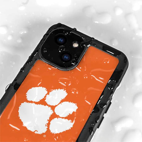 Clemson University Tiger Print iPhone 15 Plus Waterproof Case