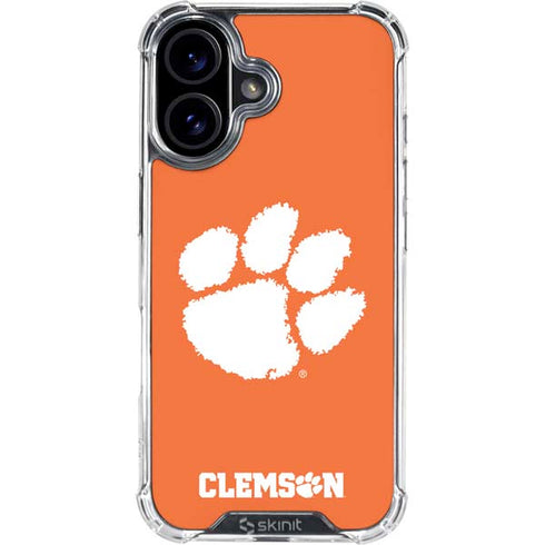 Clemson University Tiger Print iPhone 16 Plus Clear Case