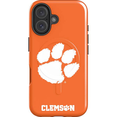 Clemson University Tiger Print iPhone 16 Plus Magsafe Impact Case