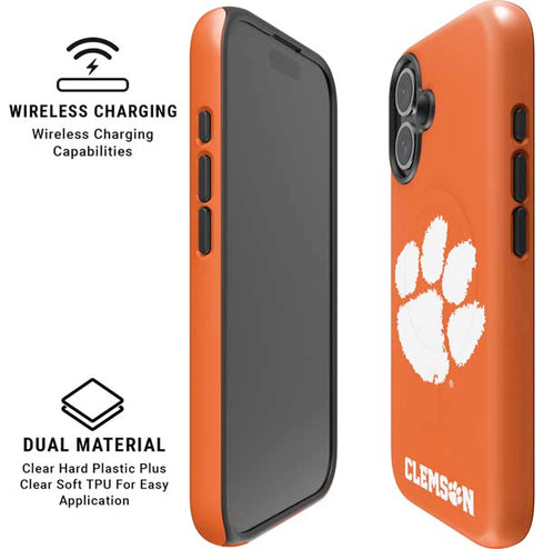 Clemson University Tiger Print iPhone 16 Plus Magsafe Impact Case
