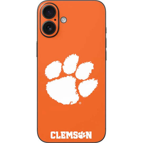 Clemson University Tiger Print iPhone 16 Plus Skin