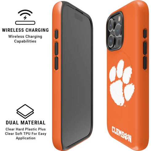 Clemson University Tiger Print iPhone 16 Pro Max Magsafe Impact Case
