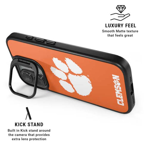 Clemson University Tiger Print iPhone 17 Kickstand Case