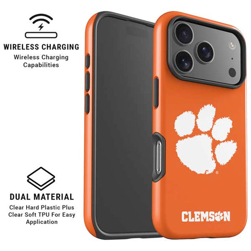 Clemson University Tiger Print iPhone 17 Pro Magsafe Impact Case