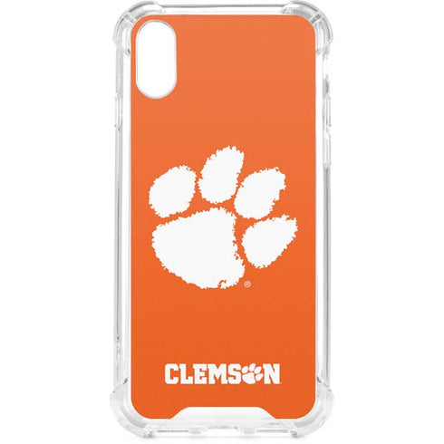 Clemson University Tiger Print iPhone XS Clear Case