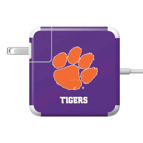 Clemson University Tiger Print Purple 85W Power Adapter (15 and 17 inch MacBook Pro Charger) Skin