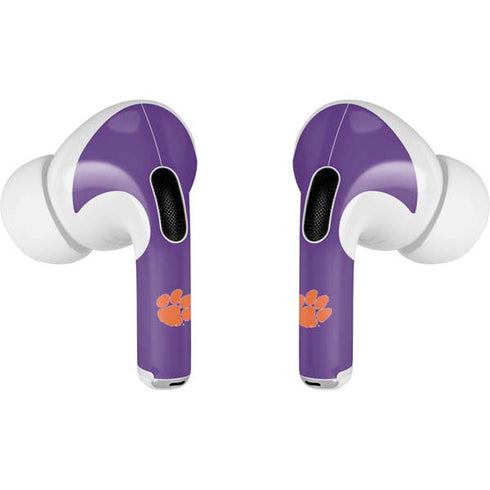 Clemson University Tiger Print Purple AirPods Pro 2nd Gen Skin