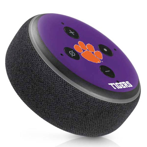 Clemson University Tiger Print Purple Amazon Echo Dot Skin