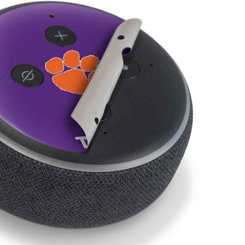 Clemson University Tiger Print Purple Amazon Echo Dot Skin