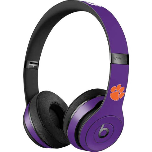 Clemson University Tiger Print Purple Beats Solo 3 Wireless Skin