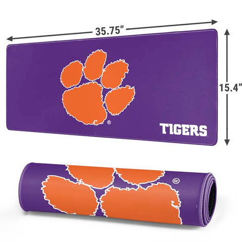Clemson University Tiger Print Purple Gaming Mouse Pad