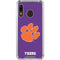 Clemson University Tiger Print Purple Galaxy A30 Clear Case