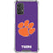Clemson University Tiger Print Purple Galaxy A32 5G Clear Case