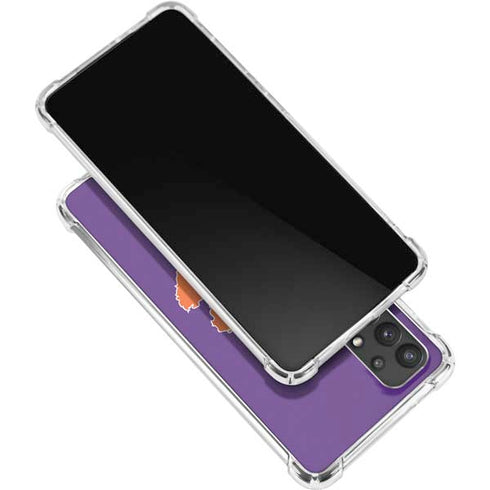Clemson University Tiger Print Purple Galaxy A32 5G Clear Case