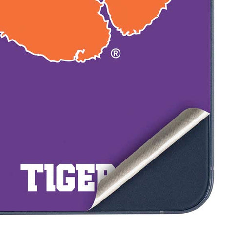 Clemson University Tiger Print Purple Galaxy A35 5G Skin