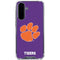 Clemson University Tiger Print Purple Galaxy A36 5G Clear Case