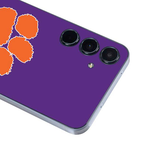 Clemson University Tiger Print Purple Galaxy A36 5G Skin