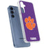 Clemson University Tiger Print Purple Galaxy A55 5G Clear Case