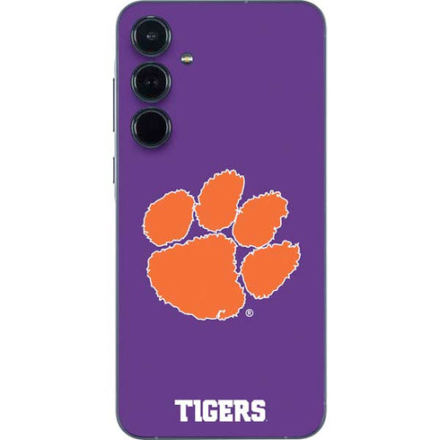 Clemson University Tiger Print Purple Galaxy A55 5G Skin