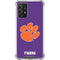 Clemson University Tiger Print Purple Galaxy A72 5G Clear Case