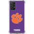 Clemson University Tiger Print Purple Galaxy A72 5G Clear Case