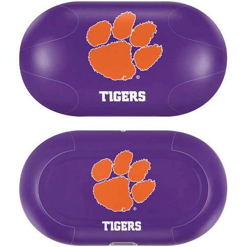 Clemson University Tiger Print Purple Galaxy Buds Plus Skin